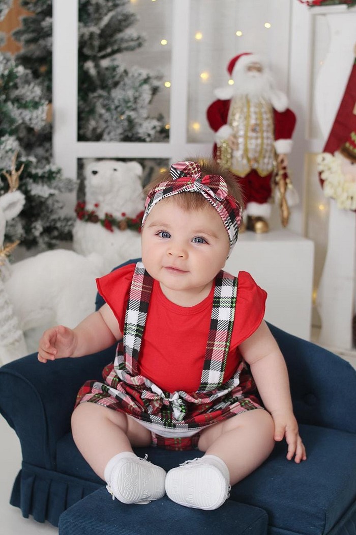 Body Frufru MC Vermelho + Salopete + Laço