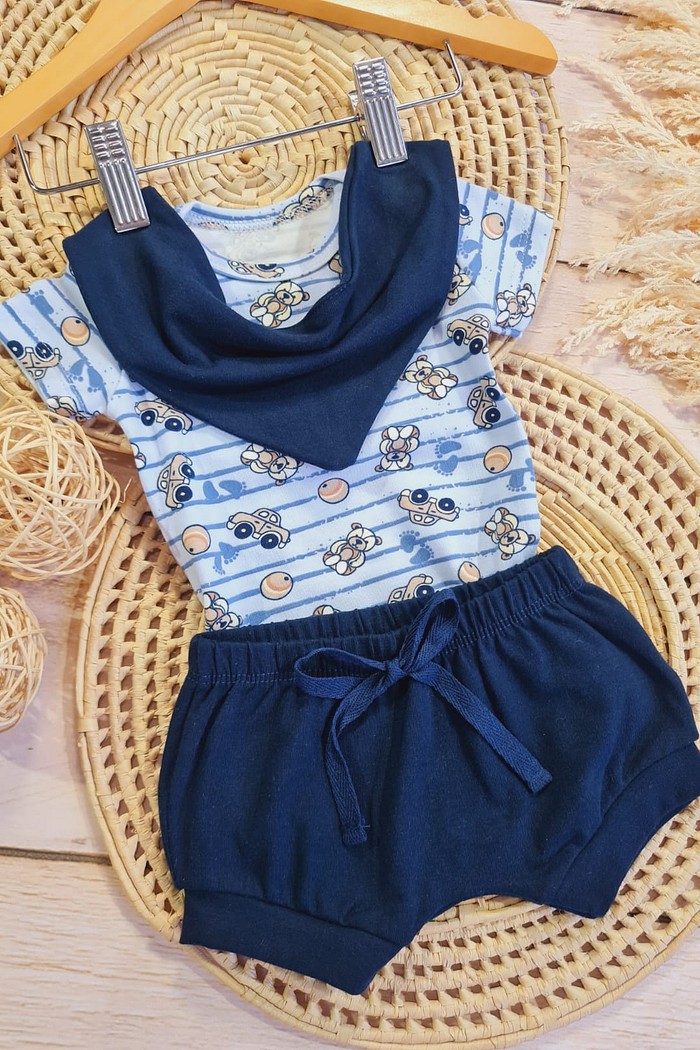 Shorts Marinho + Bandana Marinho + Body