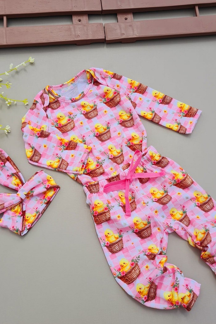 Body/ Camiseta + Calça +  Laço