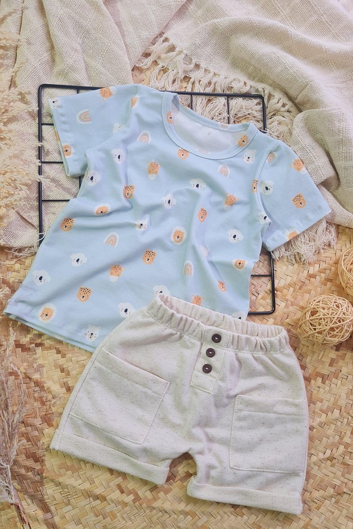 Shorts Linho + Camiseta MC