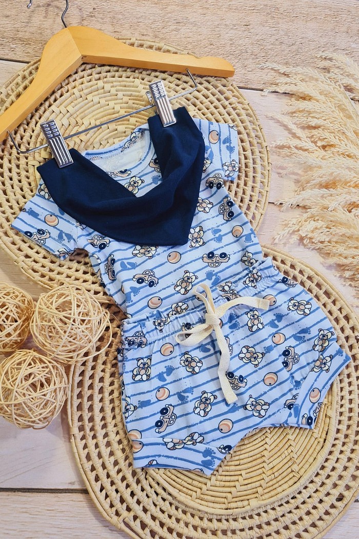 Bandana Marinho + Body MC + Shorts