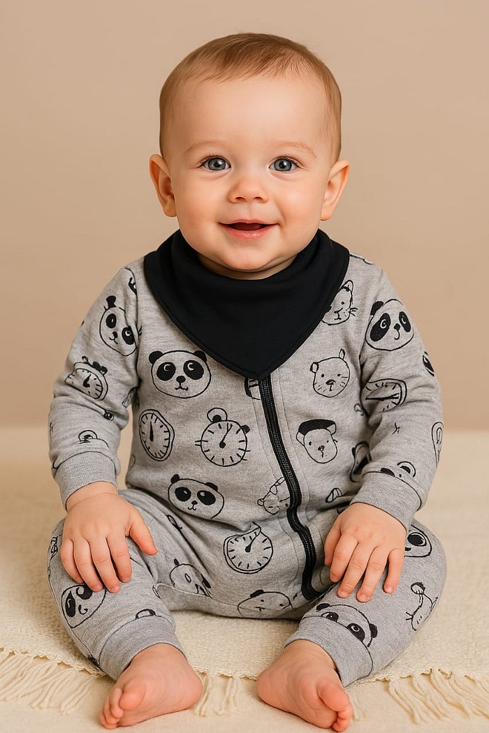 Macacão Zíper + Bandana Preta