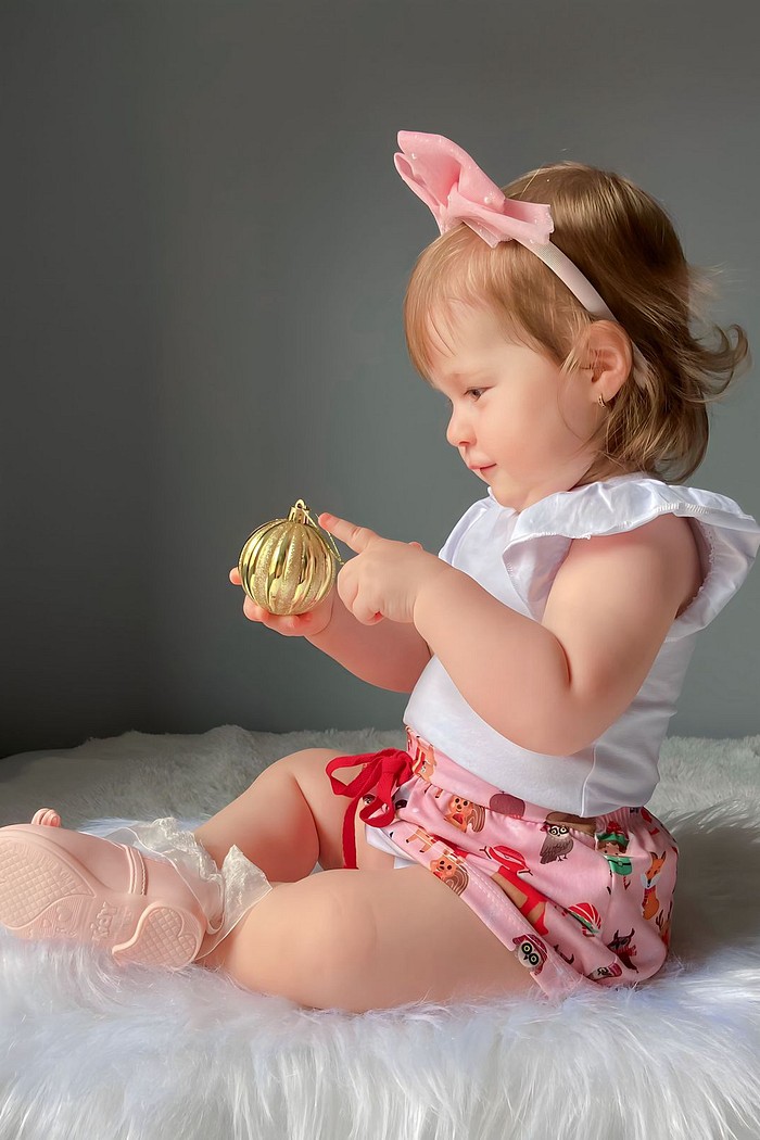 Body Frufru MC Branco + Saia + Laço