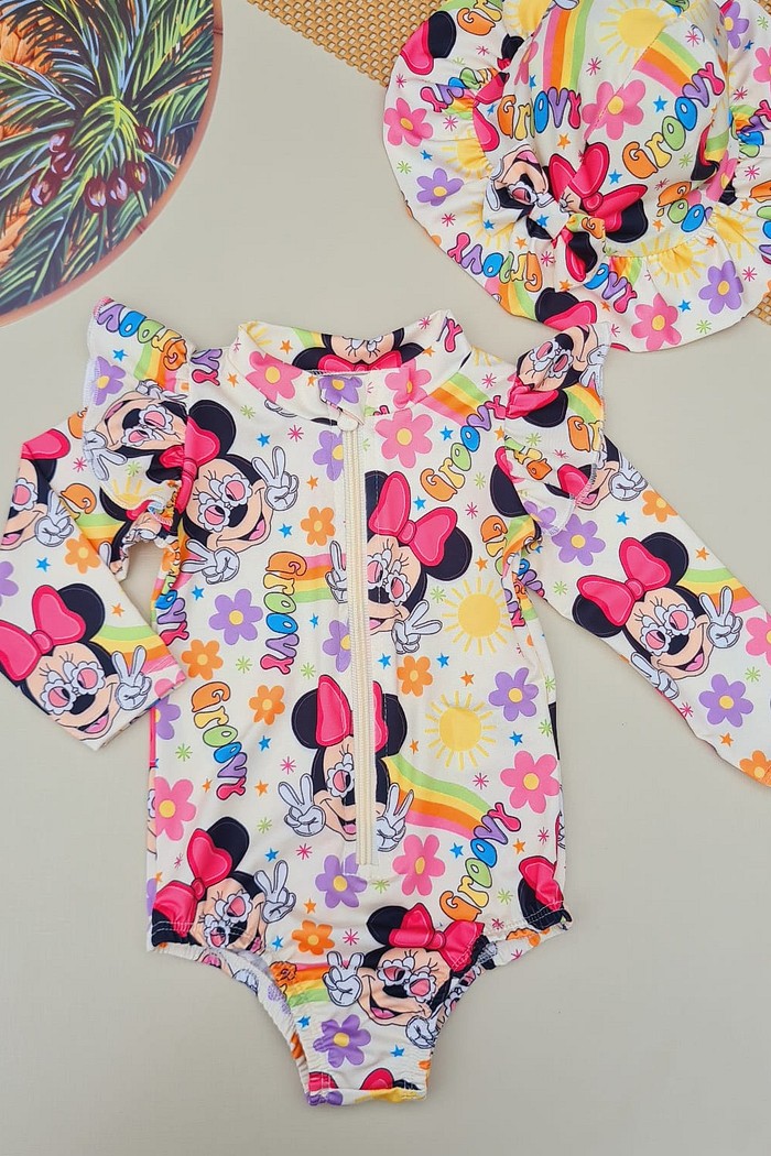 Maiô Com Zíper + Chapéu