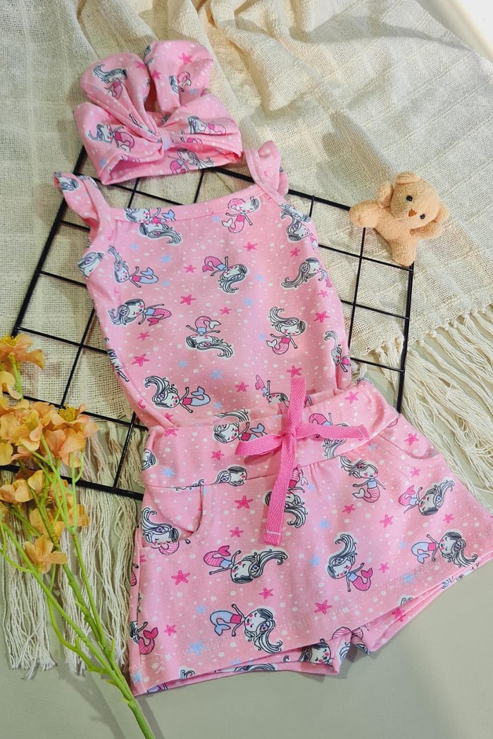 Body Alcinha + Shorts Saia + Laço