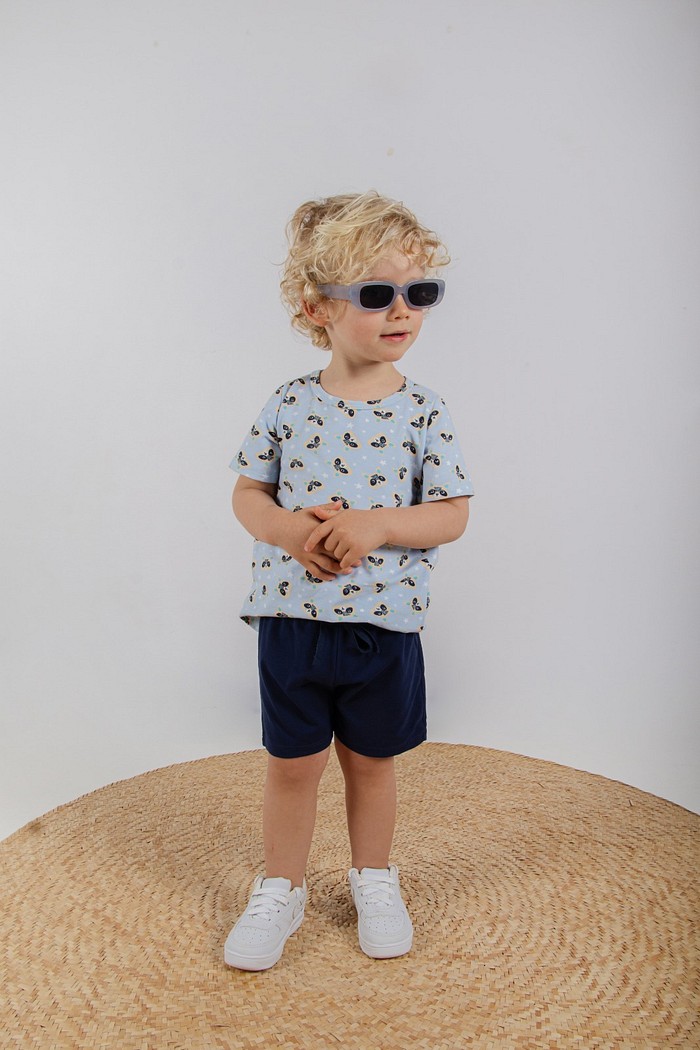 Camiseta MC + Bermuda Marinho