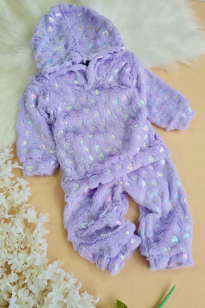 Conjunto Fleece Coração