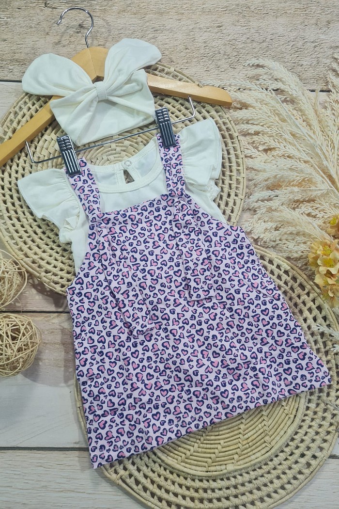 Body Frufru MC Off + Laço Off + Salopete