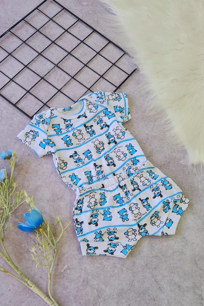 Conjunto Canelado Manga Curta