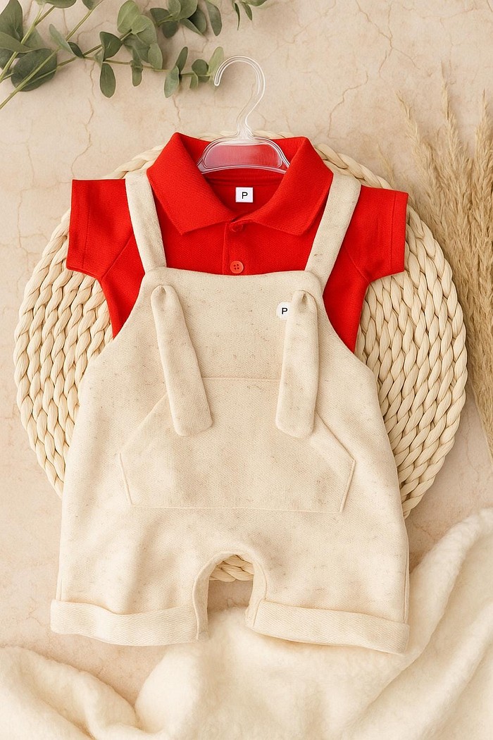 Jardineira Linho Verão + Body Polo MC