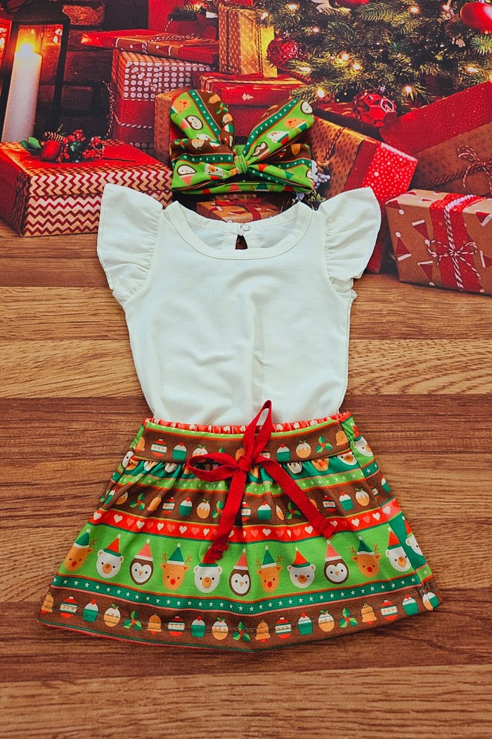 Body Frufru MC Off + Saia + Laço