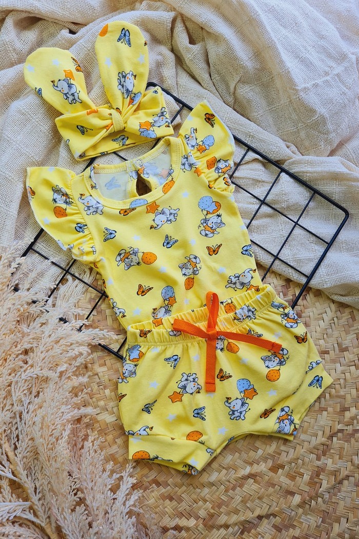 Body Frufru MC + Shorts + Laço