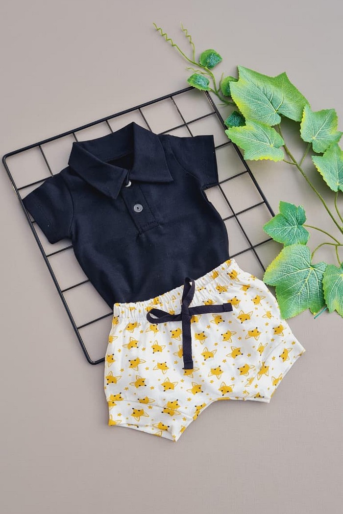 Body Polo MC Preto + Shorts