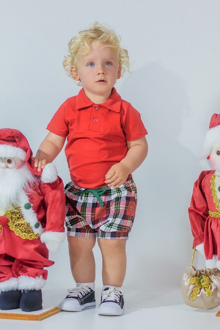 Body Polo MC Vermelha + Shorts