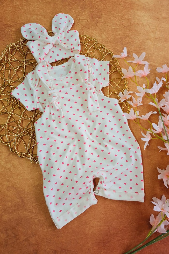 Body MC Estampado+ Jardineira + Laço