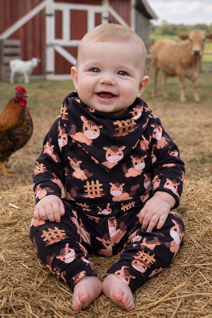 Body/ Camiseta  + Calça + Bandana Babador