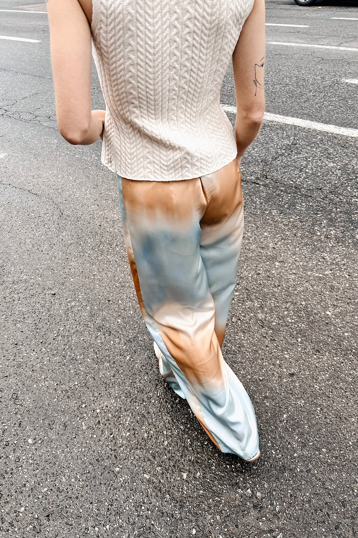 Calça De Cetim Feminina Tie Dye - Mini Moni