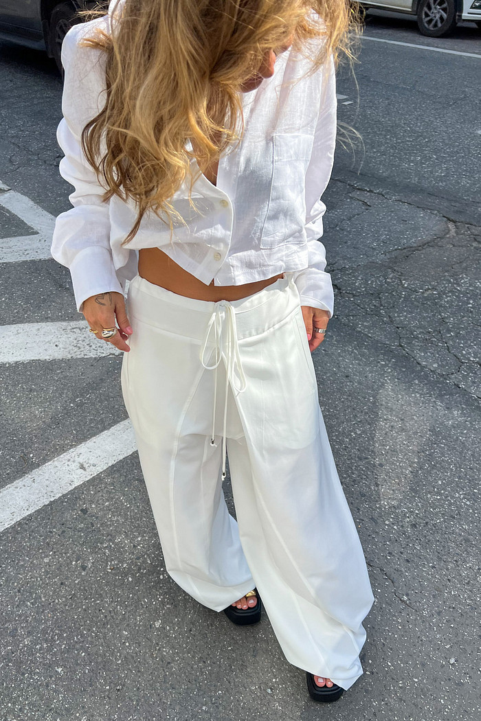 Calça Saruel Branca Poppy - Mini Moni