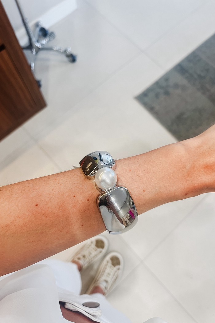 Bracelete Metal Pérola - Mini Moni