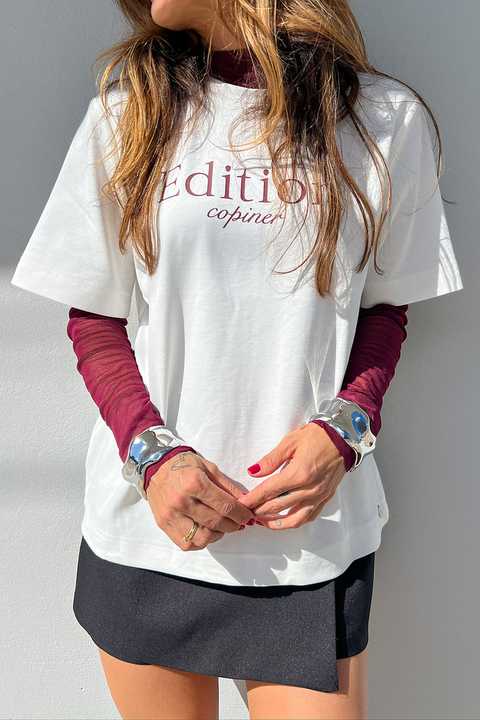 Blusa de Manga Curta Edition Branca - Mini Moni