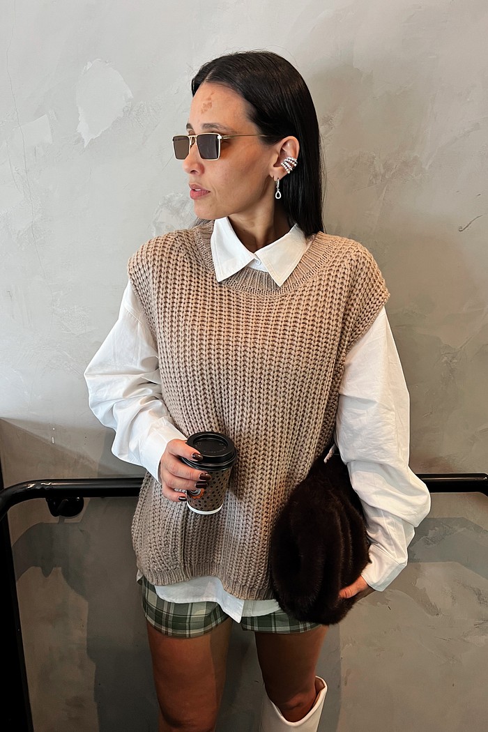 Colete Lã Cacau Gemma - MiniMoni