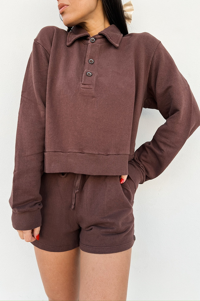 Moletom Marcela Marrom - Mini Moni