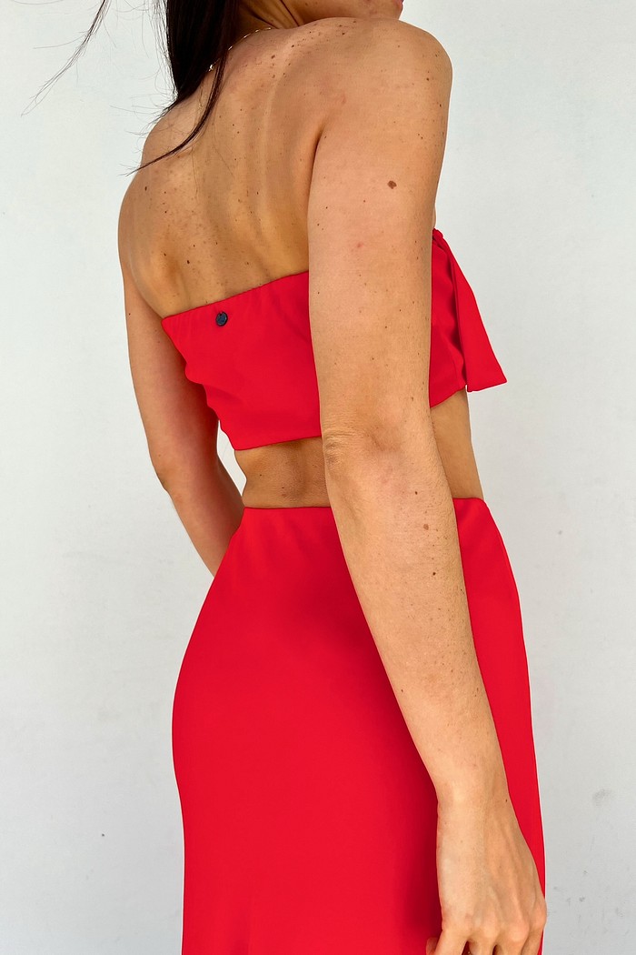 Top Tomara Que Caia Vermelho de Laço Pillar - Mini Moni