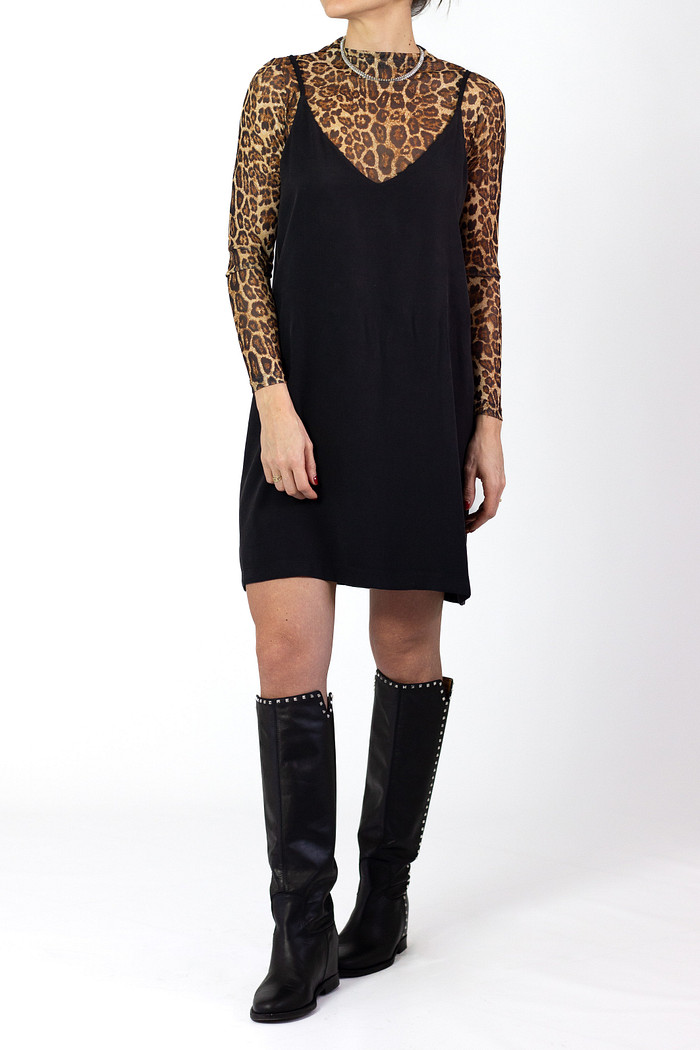 Vestido de Alças Curto Preto Jade - Mini Moni