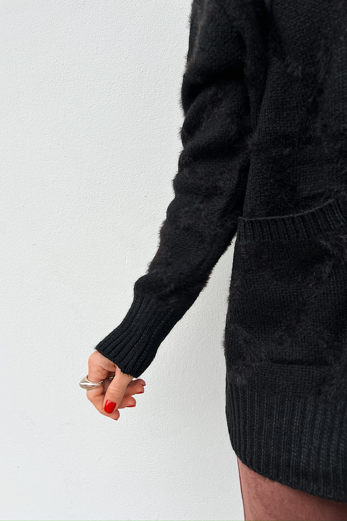 Maxi Casaco Vintage Preto - Mini Moni