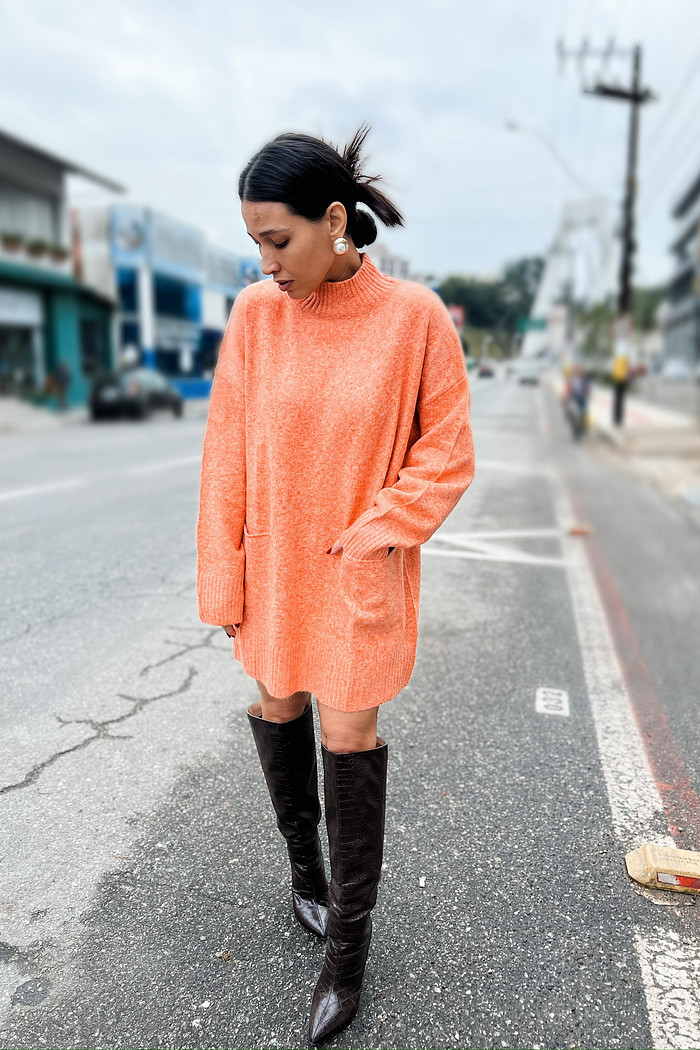 Maxi Blusa Talita Laranja - Mini Moni