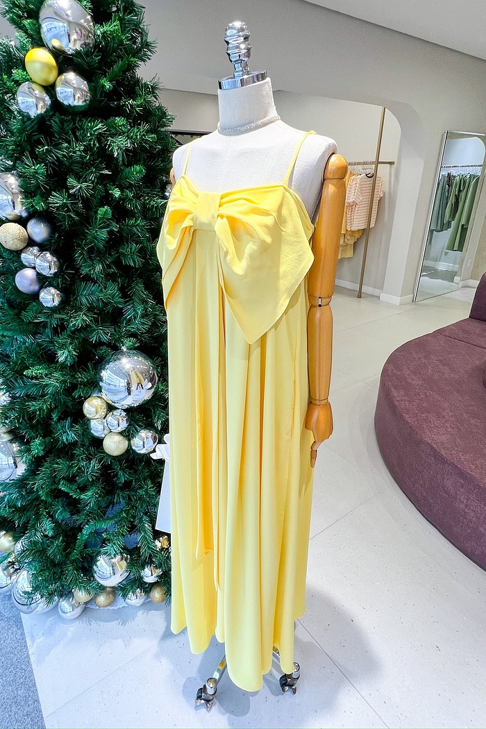 Vestido Longo Amarelo Ouro Lady - MiniMoni
