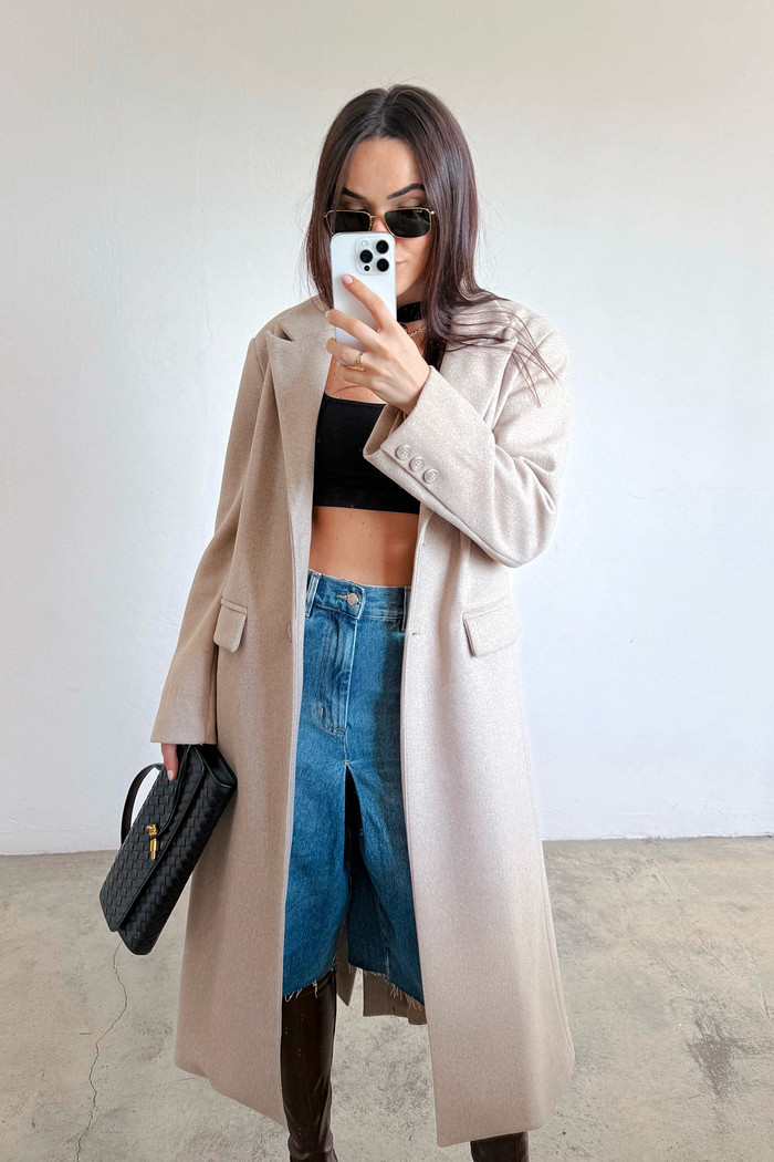 Sobretudo de Lã Areia Lá Paris - Mini Moni