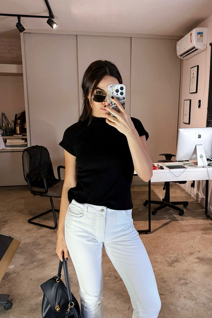 Blusa de Ribana Preta Jaque - Mini Moni