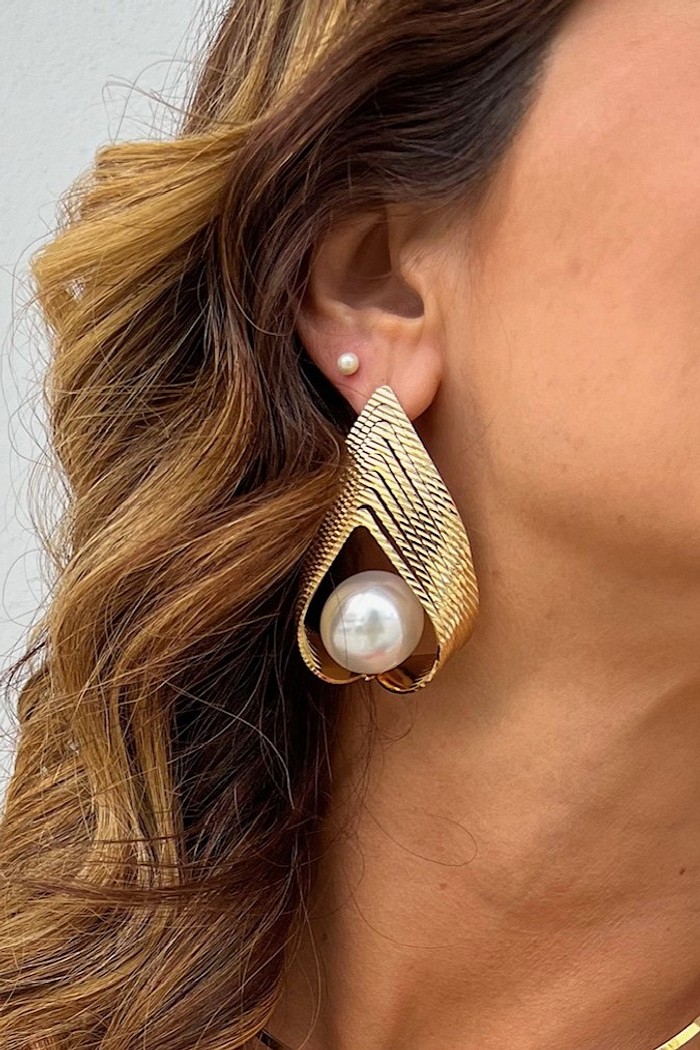 Brinco Maxi Gota com Pérola - MiniMoni 