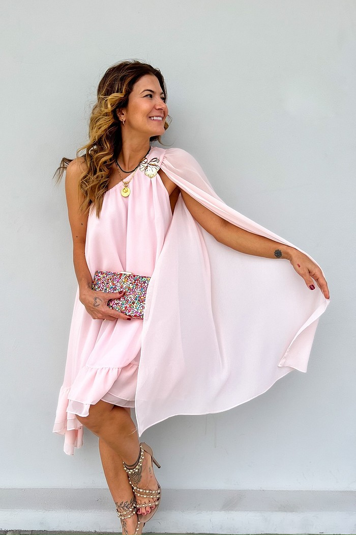Vestido Curto Rosa Cléo - MiniMoni
