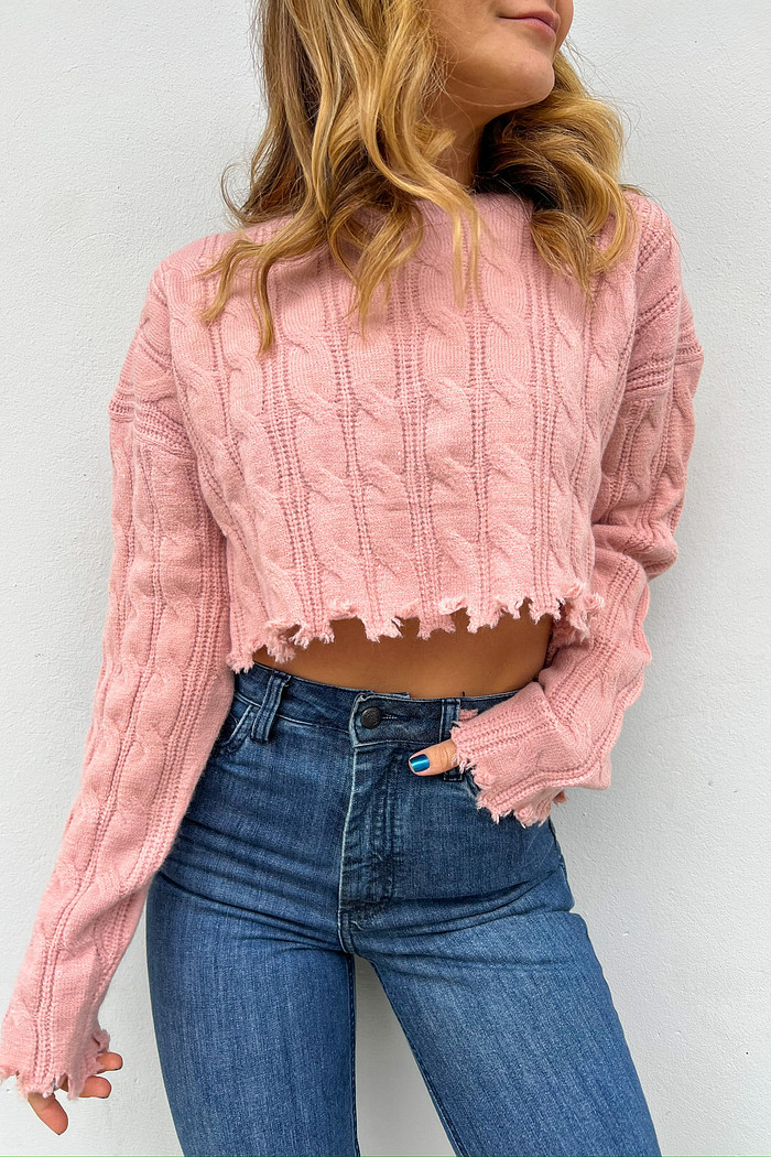 Tricô de Lã West Rosa - Mini Moni