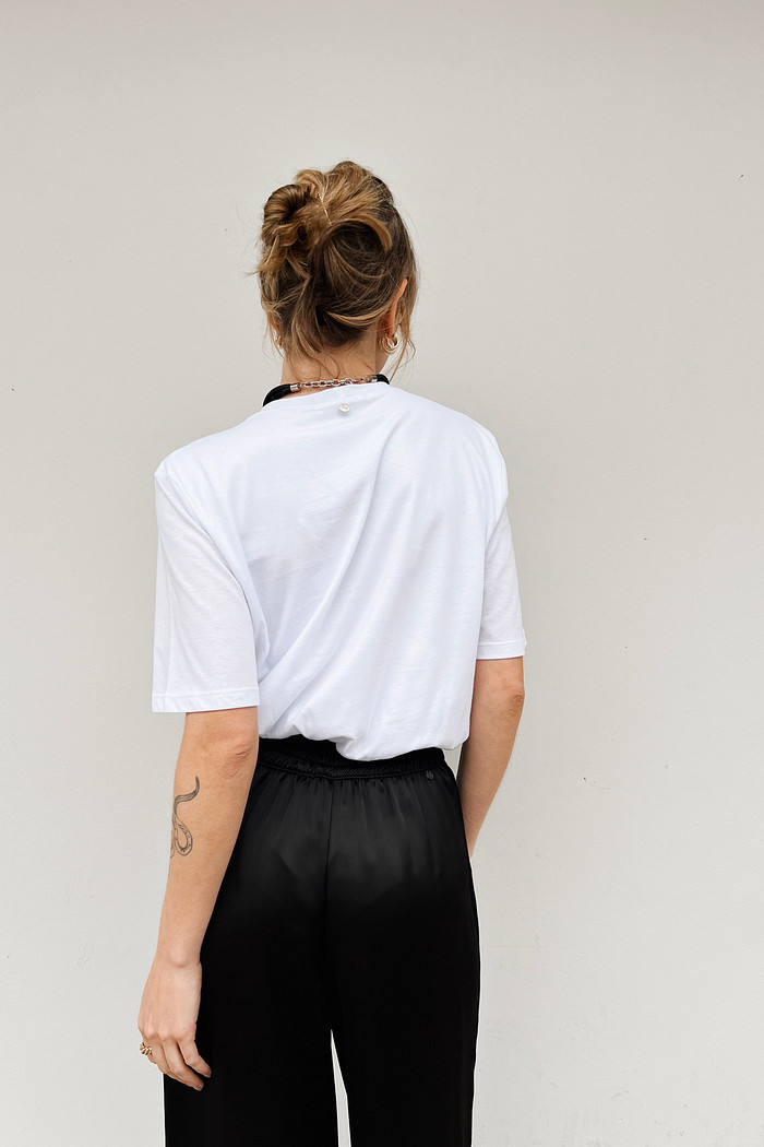 Blusa Cropped Balonê Branca Luana - Mini Moni