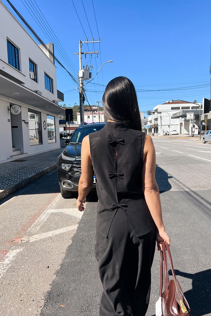 Calça Alfaitaria Preta  Valentina - MiniMoni