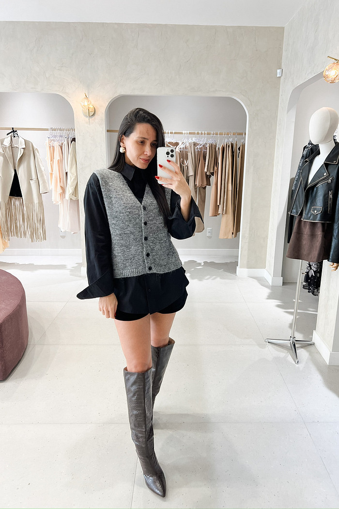 Conjunto Grandma Isis Cinza - Mini Moni