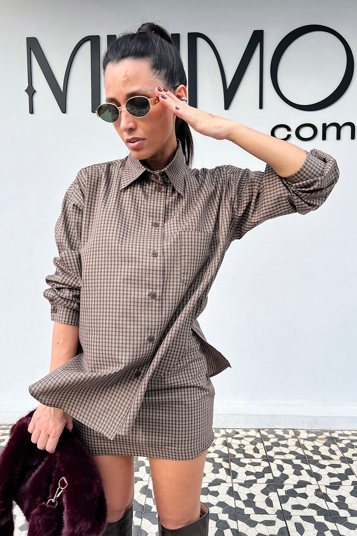Camisa Xadrez  Vichy  Sienna - MiniMoni