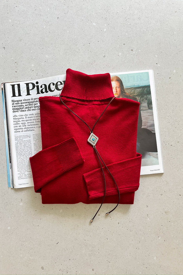 Blusa de Retilínea Suíça Vermelha - Mini Moni