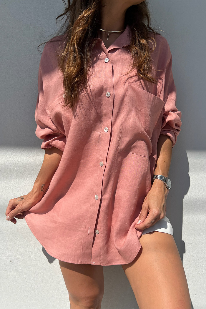 Maxi Camisa Rosa Sarita - Mini Moni