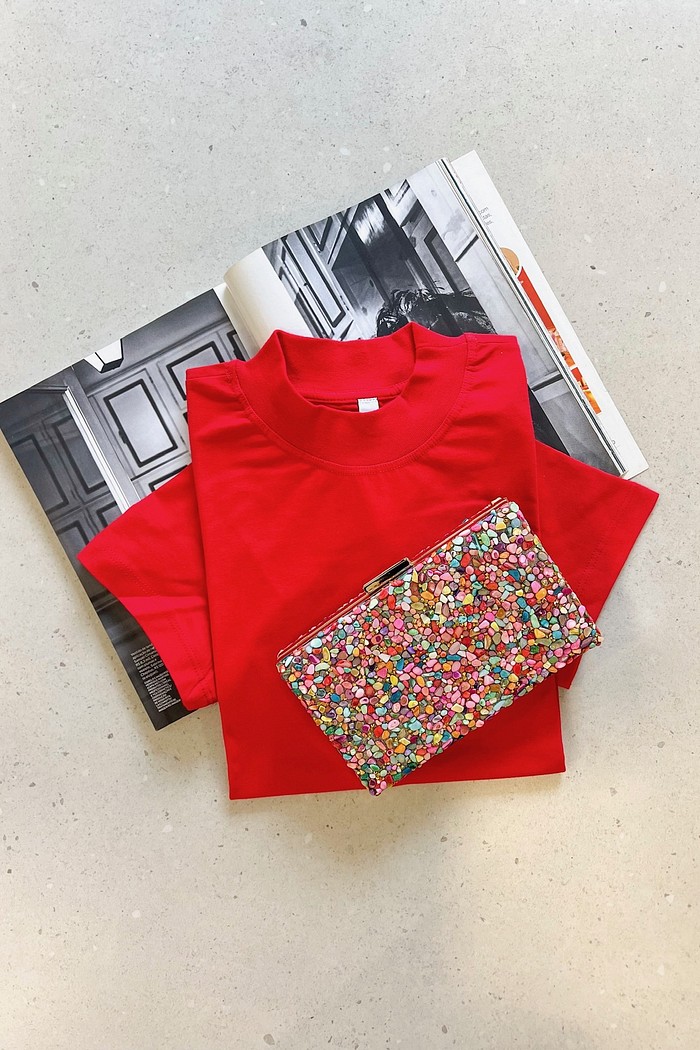 T-Shirt Básica Algodão Doce Vermelha - MiniMoni