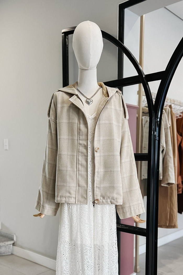 Casaco Xadrez Com Capuz - Mini Moni