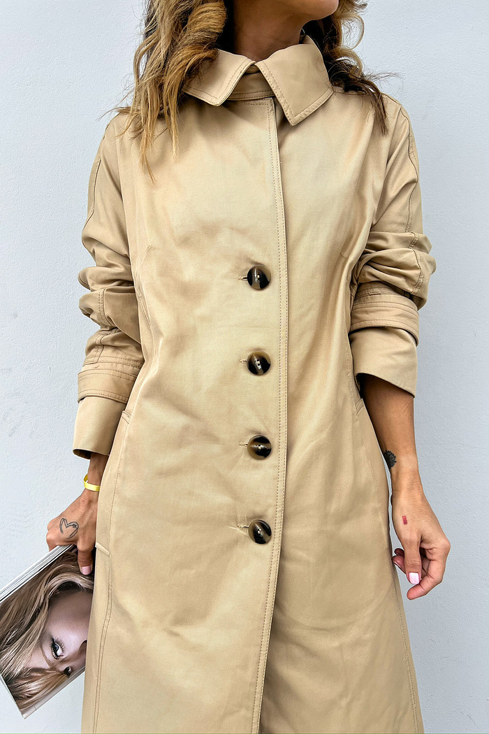 Trench Coat Perfeito Café Gelado - Mini Moni