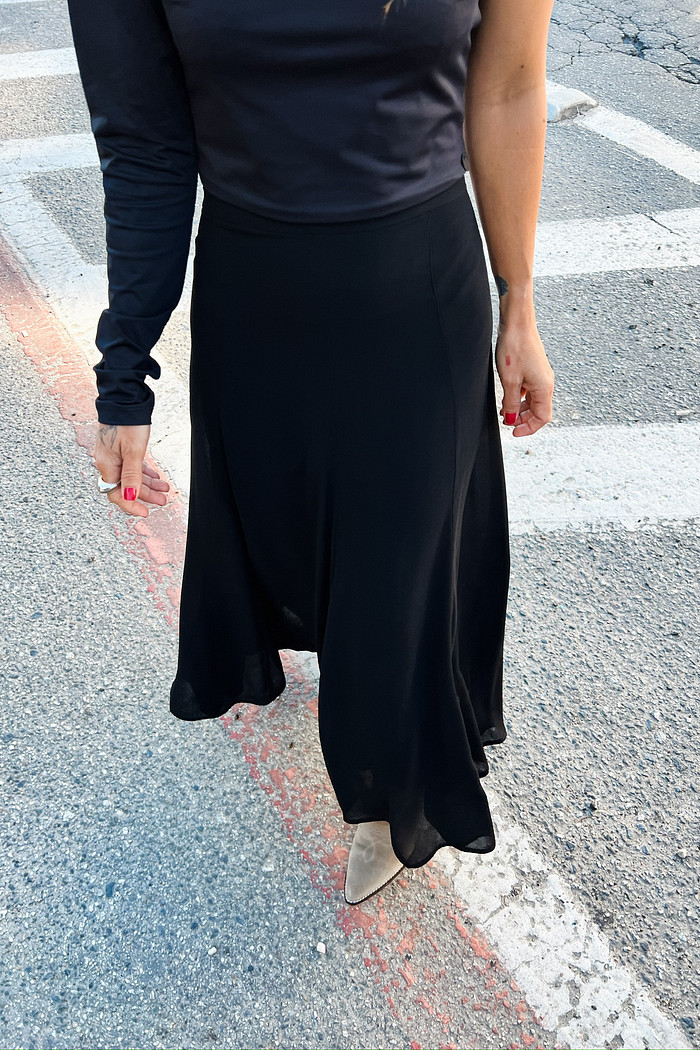 Saia Midi Cinderela Preta - Mini Moni