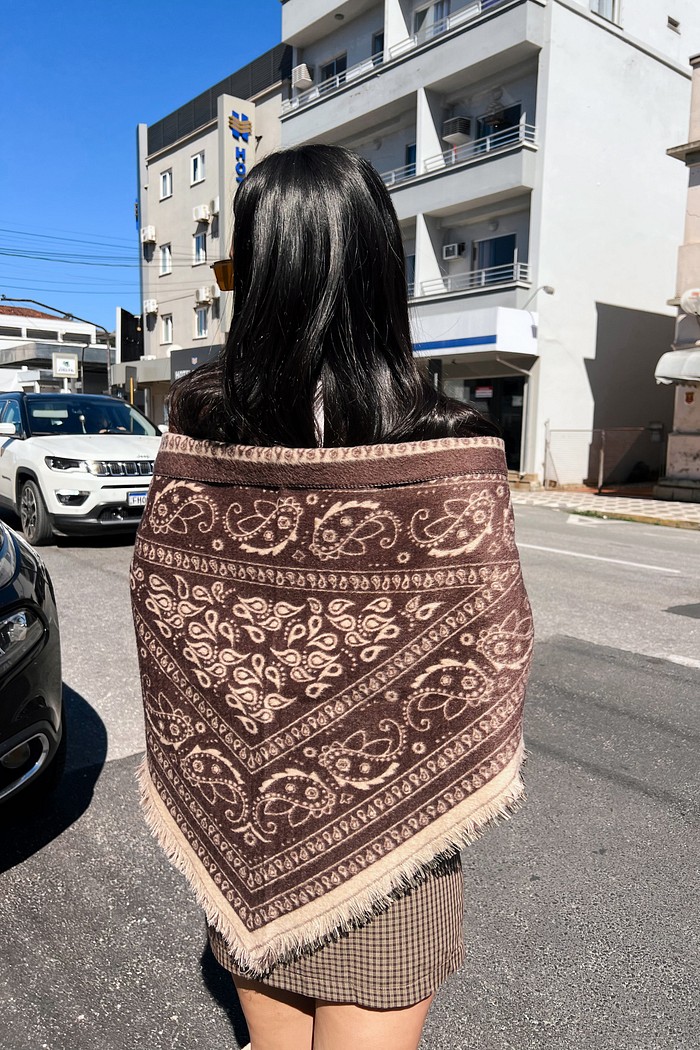 Lenço Triangulo Cacau  Indianara - MiniMoni
