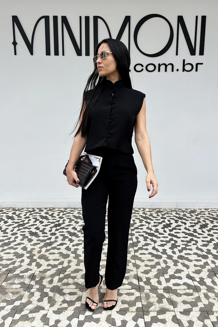 Calça Alfaiataria Preta Isadora - MiniMoni