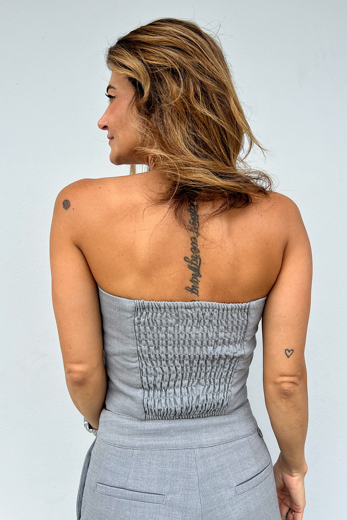 Tomara que Caia Corset Cinza Regi - Mini Moni