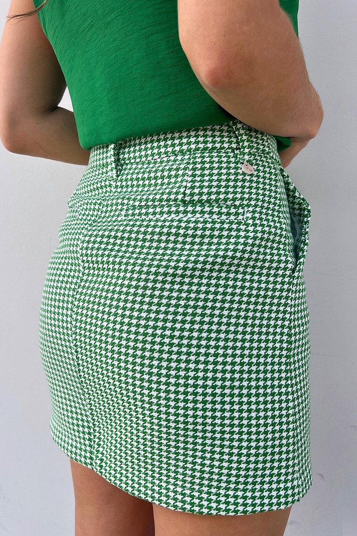 Mini Saia Ariel Xadrez Verde Bottega